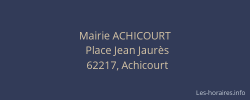 Mairie ACHICOURT