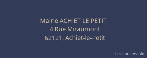 Mairie ACHIET LE PETIT