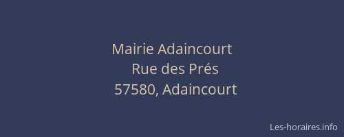 Mairie Adaincourt