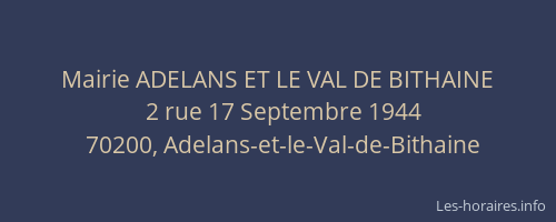 Mairie ADELANS ET LE VAL DE BITHAINE