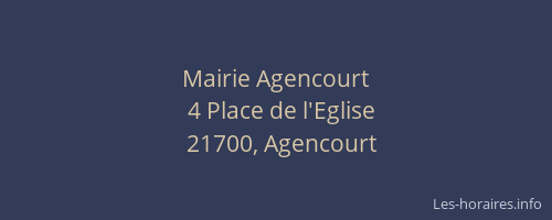 Mairie Agencourt