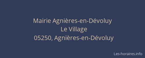 Mairie Agnières-en-Dévoluy