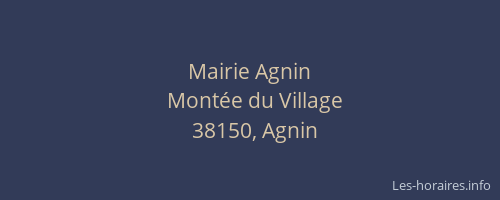 Mairie Agnin