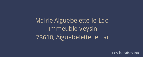 Mairie Aiguebelette-le-Lac