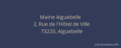 Mairie Aiguebelle
