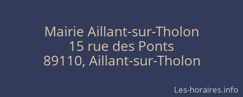 Mairie Aillant-sur-Tholon