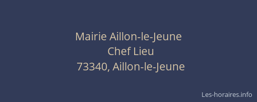 Mairie Aillon-le-Jeune