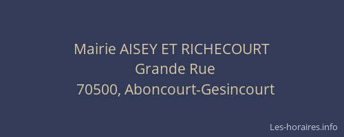 Mairie AISEY ET RICHECOURT