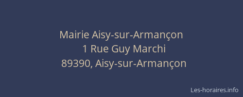 Mairie Aisy-sur-Armançon