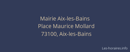 Mairie Aix-les-Bains