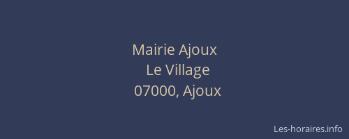 Mairie Ajoux
