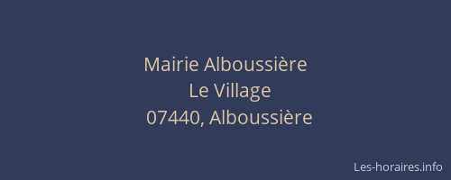 Mairie Alboussière