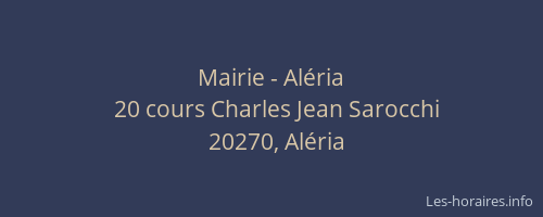 Mairie - Al&eacute;ria