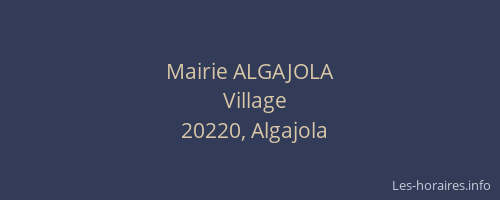 Mairie ALGAJOLA
