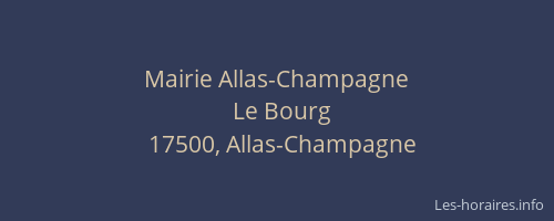 Mairie Allas-Champagne