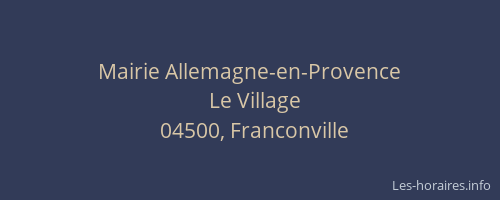 Mairie Allemagne-en-Provence