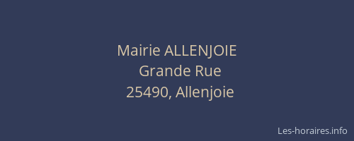 Mairie ALLENJOIE