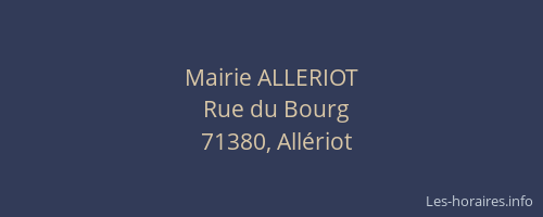 Mairie ALLERIOT