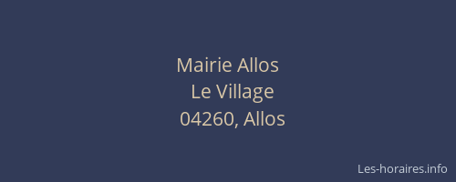 Mairie Allos