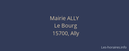 Mairie ALLY