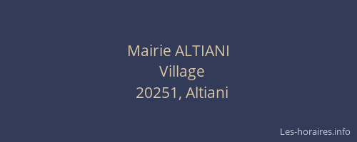 Mairie ALTIANI