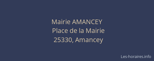 Mairie AMANCEY