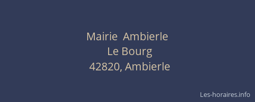 Mairie  Ambierle