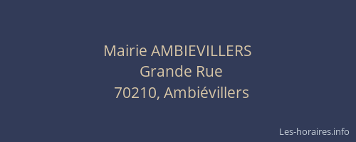 Mairie AMBIEVILLERS