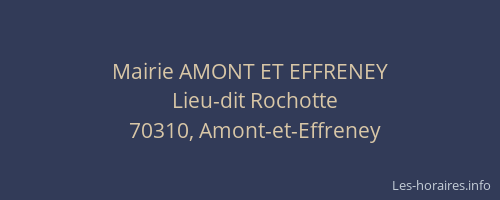 Mairie AMONT ET EFFRENEY