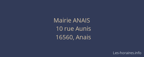 Mairie ANAIS