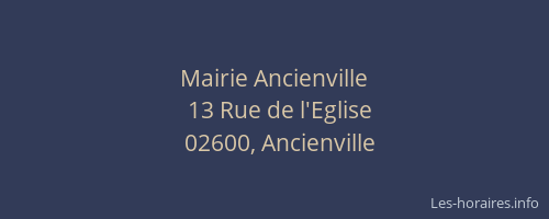Mairie Ancienville