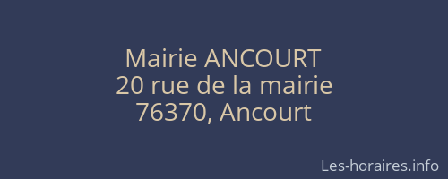 Mairie ANCOURT