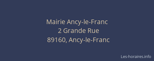 Mairie Ancy-le-Franc