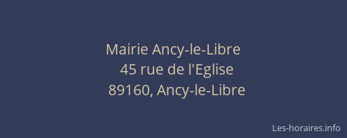 Mairie Ancy-le-Libre
