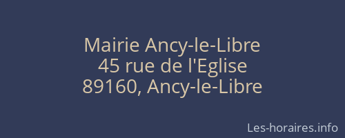 Mairie Ancy-le-Libre