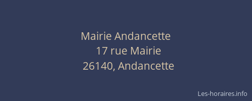 Mairie Andancette