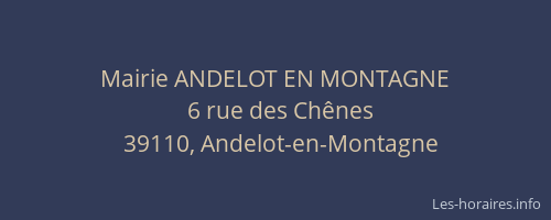 Mairie ANDELOT EN MONTAGNE