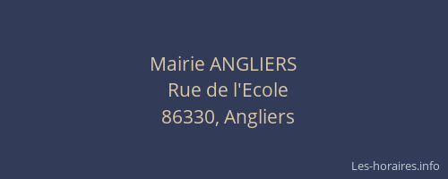 Mairie ANGLIERS