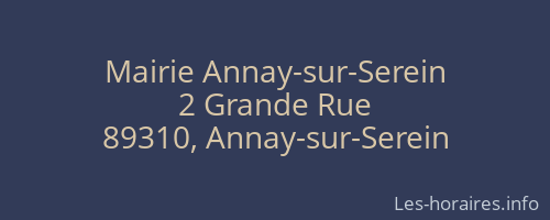 Mairie Annay-sur-Serein