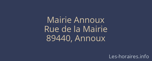 Mairie Annoux