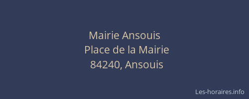 Mairie Ansouis