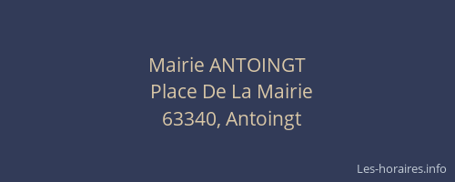 Mairie ANTOINGT