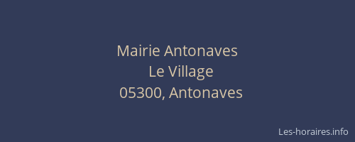 Mairie Antonaves
