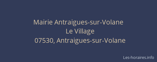 Mairie Antraigues-sur-Volane