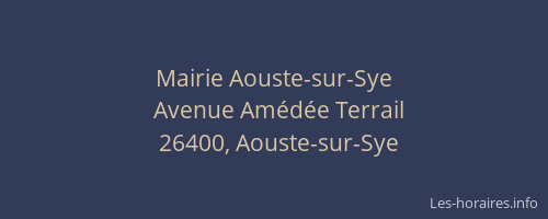 Mairie Aouste-sur-Sye