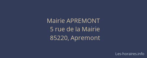 Mairie APREMONT