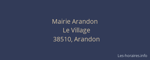 Mairie Arandon