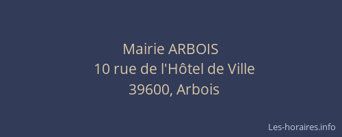 Mairie ARBOIS