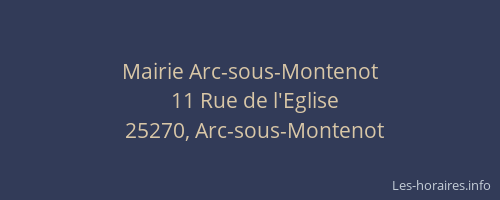 Mairie Arc-sous-Montenot