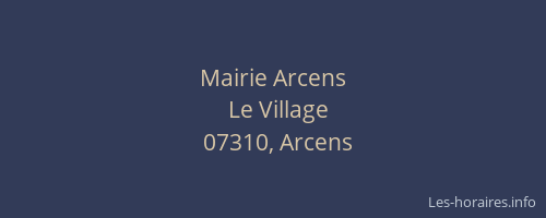 Mairie Arcens